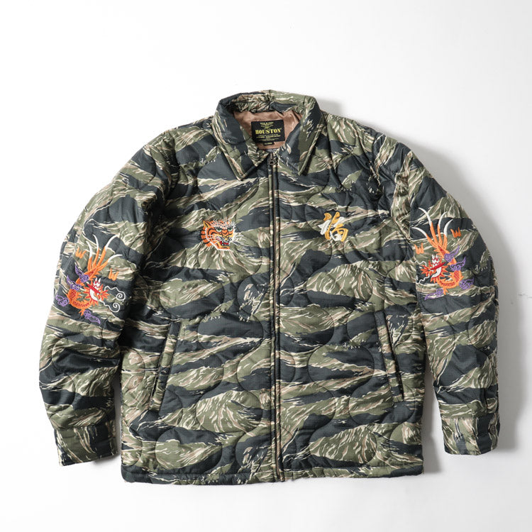 Houston Nylon Vietnam Skull Quilted Jacket