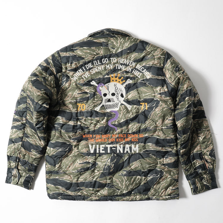 Houston Nylon Vietnam Skull Quilted Jacket