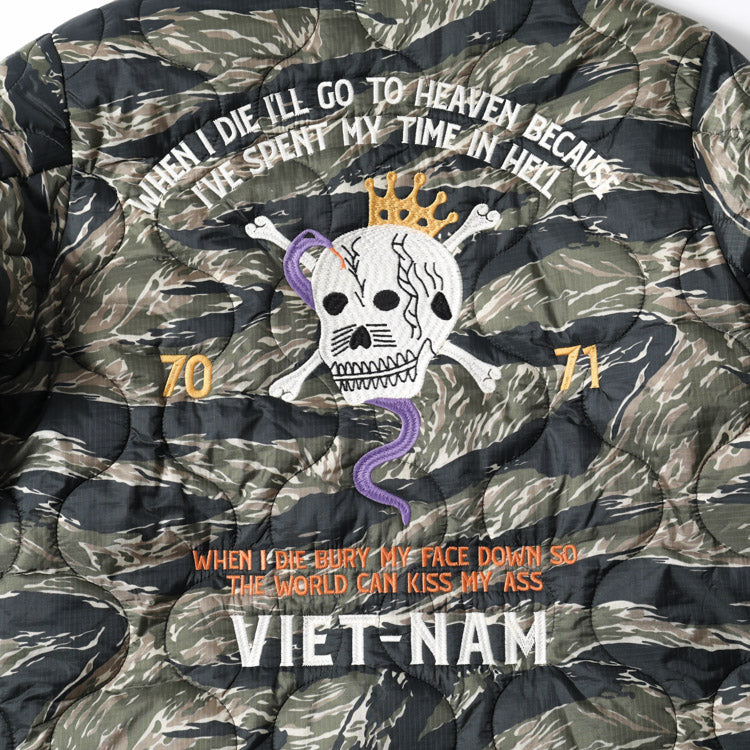 Houston Nylon Vietnam Skull Quilted Jacket