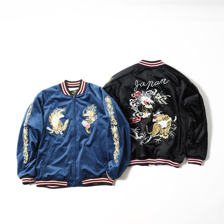 Houston Velveteen Souvenir Dragon Tiger Jacket