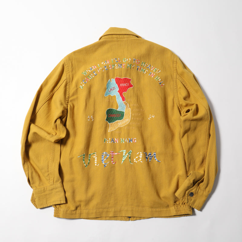 Houston Cotton Linen Vietnam Tiger Color Map Jacket