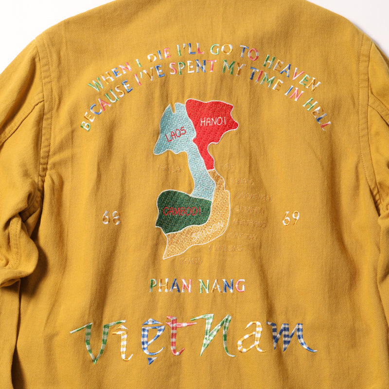 Houston Cotton Linen Vietnam Tiger Color Map Jacket