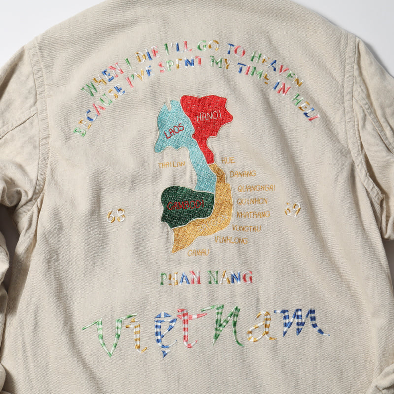 Houston Cotton Linen Vietnam Tiger Color Map Jacket