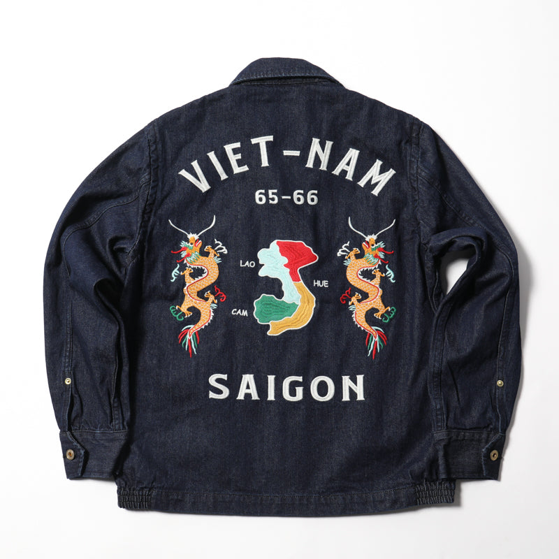 Houston Denim Vietnam Tiger & Dragon Map Jacket