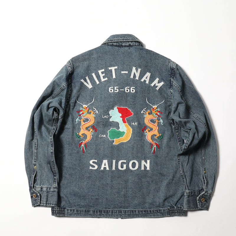 Houston Denim Vietnam Tiger & Dragon Map Jacket
