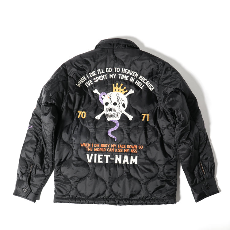 Houston Nylon Vietnam Skull Quilted Jacket