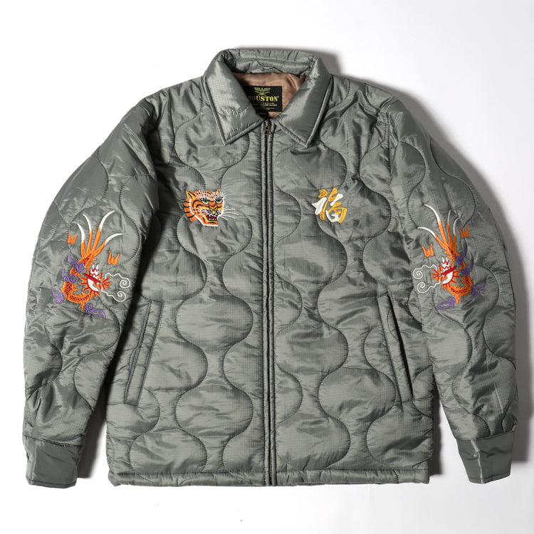 Houston Nylon Vietnam Skull Quilted Jacket