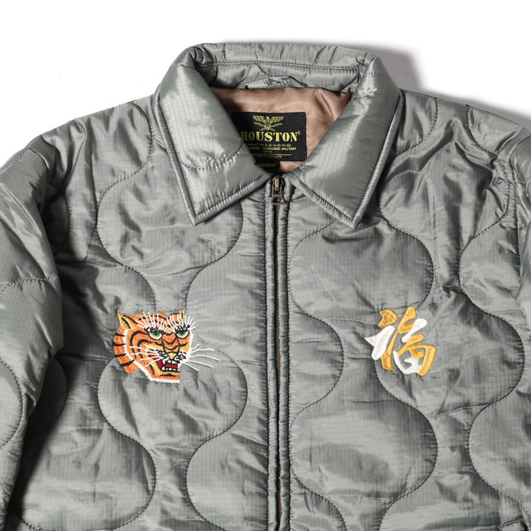 Houston Nylon Vietnam Skull Quilted Jacket
