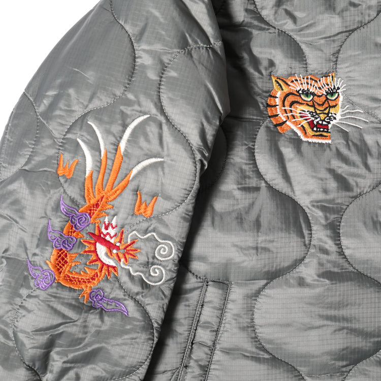 Houston Nylon Vietnam Skull Quilted Jacket