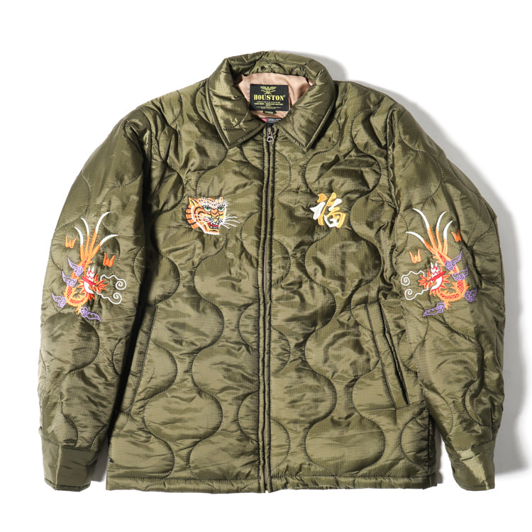 Houston Nylon Vietnam Skull Quilted Jacket