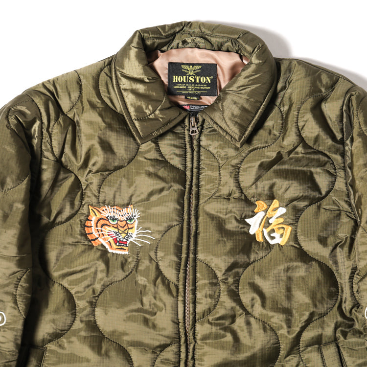 Houston Nylon Vietnam Skull Quilted Jacket