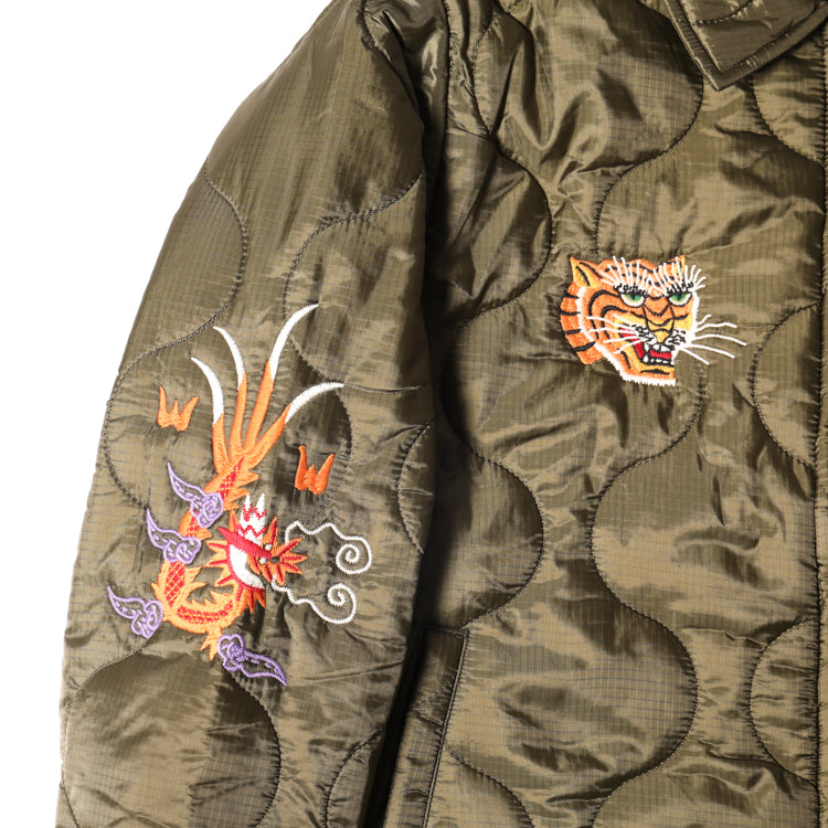 Houston Nylon Vietnam Skull Quilted Jacket