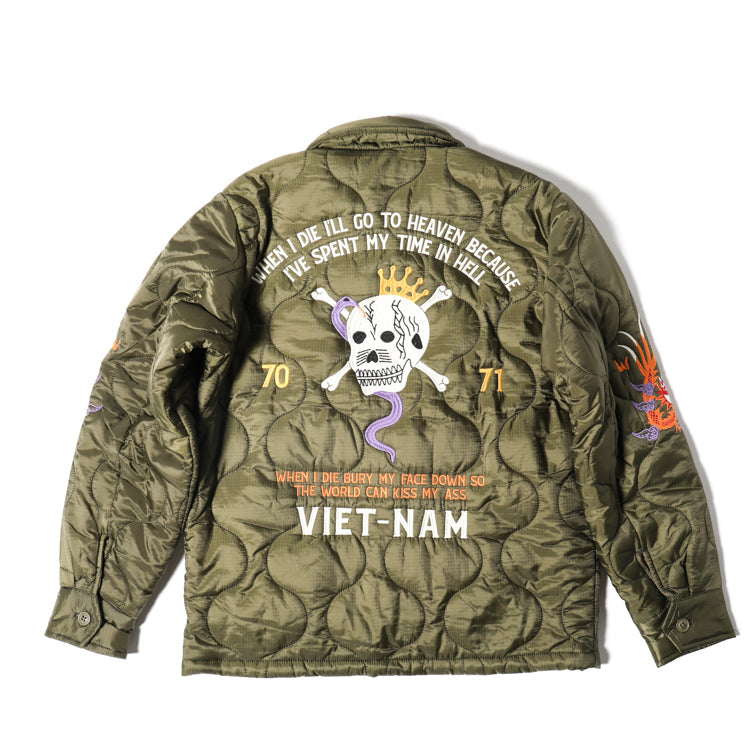 Houston Nylon Vietnam Skull Quilted Jacket
