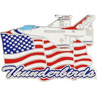 US Military F-16 Thunderbird Flag Pin