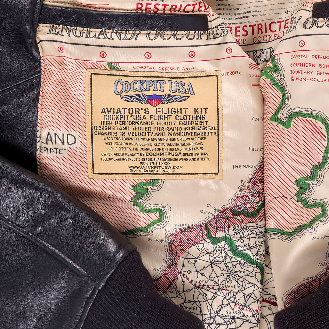 Pre-Order: Cockpit USA Mike B Stealth Top Gun Leather Jacket (7103060607160)