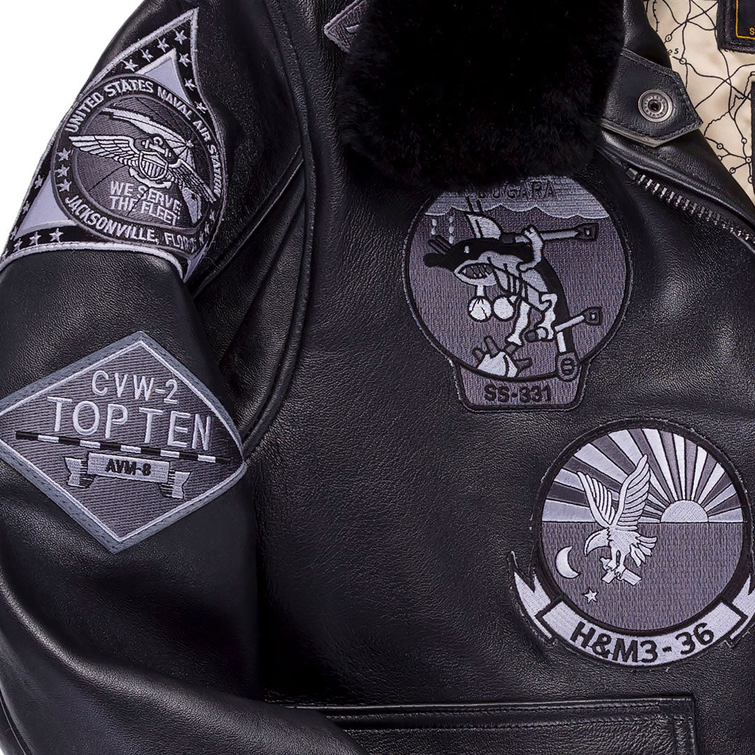 Pre-Order: Cockpit USA Mike B Stealth Top Gun Leather Jacket (7103060607160)