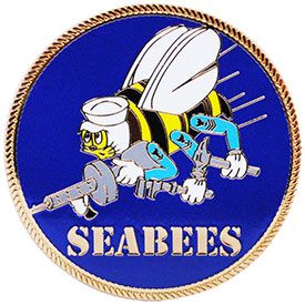 US Military Naval Seabees Logo Pin