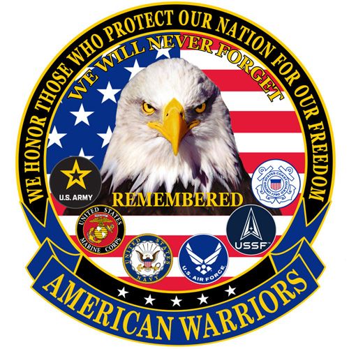 US Military American Warriors Large Patch