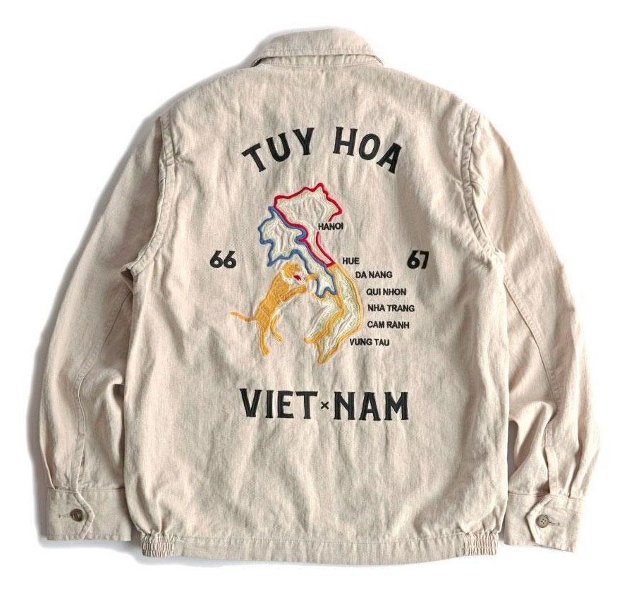 Houston Cotton Linen Vietnam Map Jacket