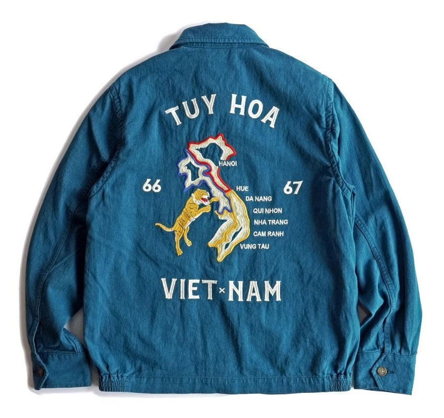 Houston Cotton Linen Vietnam Map Jacket