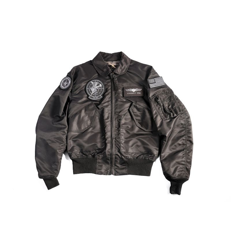 Cockpit USA Movie Hero Top Gun Black Stealth CWU Flight Jacket