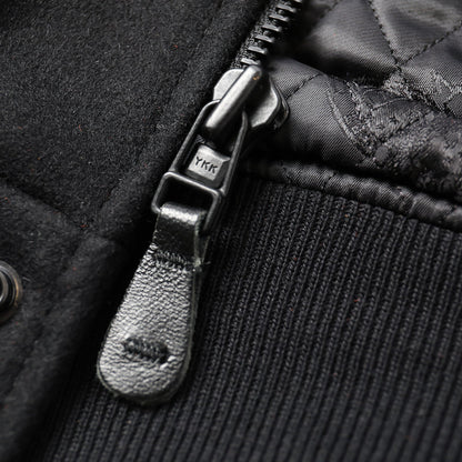 Cockpit USA Top Gun Stealth Varsity Leather Jacket