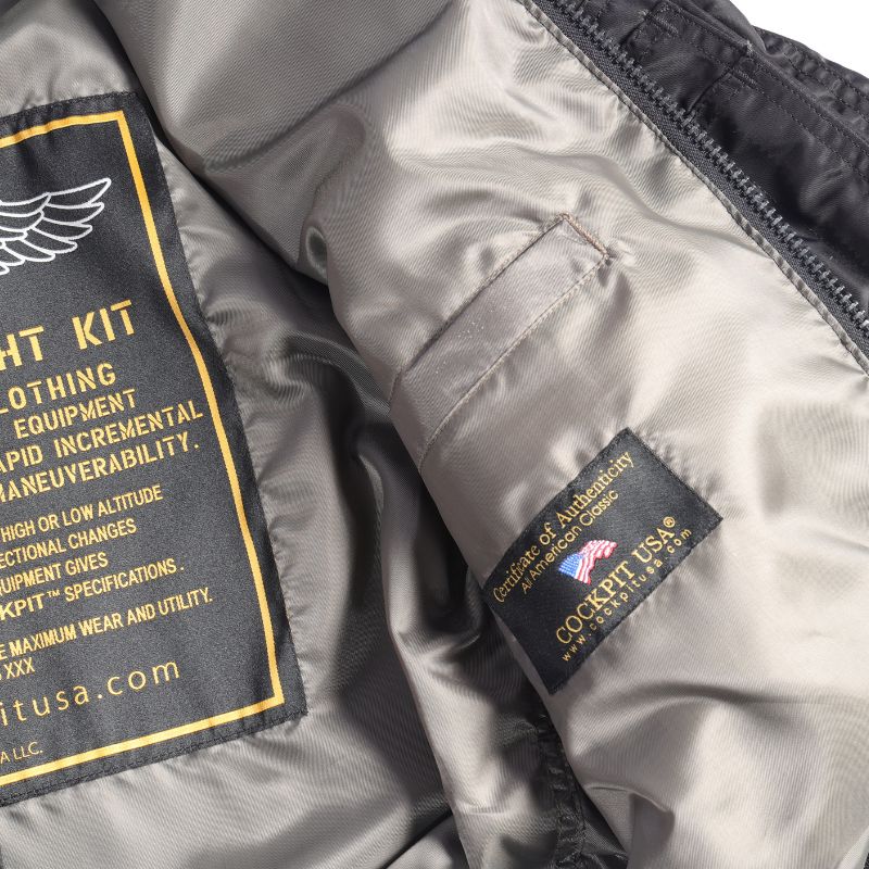 Cockpit USA Movie Hero Top Gun Black Stealth CWU Flight Jacket