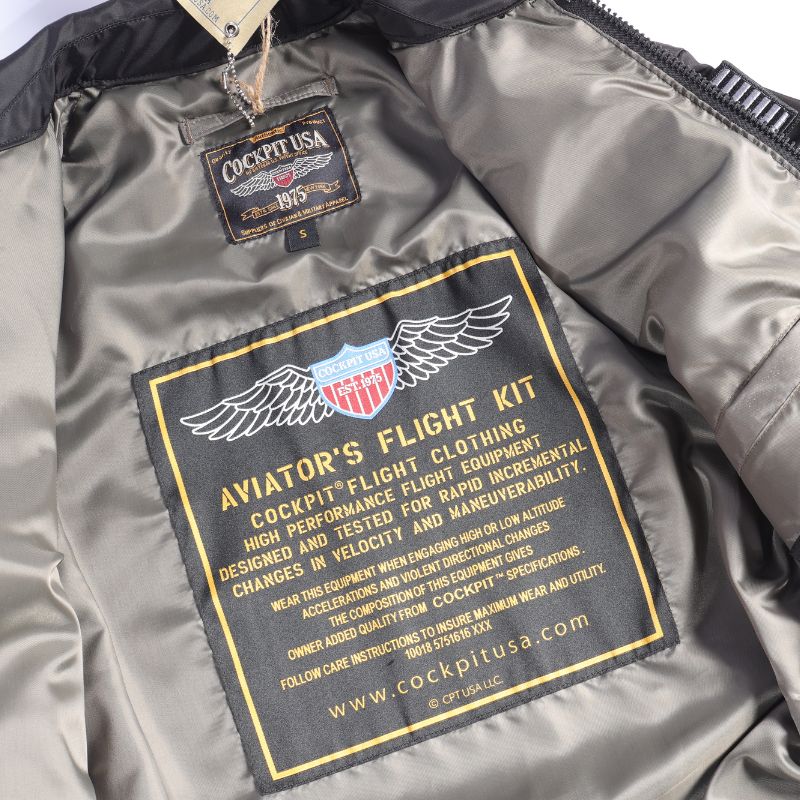 Cockpit USA Movie Hero Top Gun Black Stealth CWU Flight Jacket