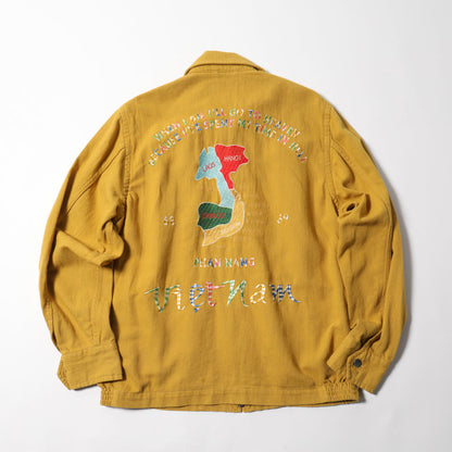 Houston Cotton Linen Vietnam Tiger Color Map Jacket