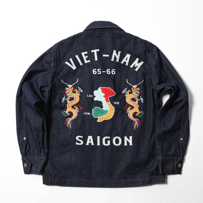 Houston Denim Vietnam Tiger & Dragon Map Jacket