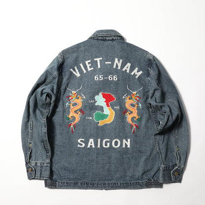 Houston Denim Vietnam Tiger & Dragon Map Jacket