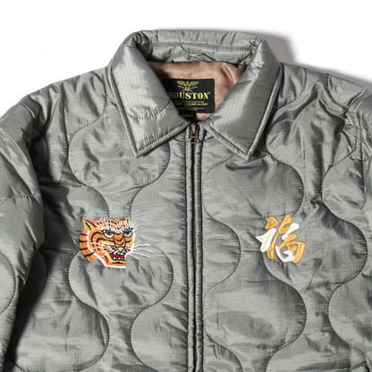Houston Nylon Vietnam Skull Quilted Jacket