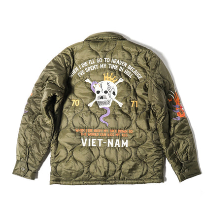 Houston Nylon Vietnam Skull Quilted Jacket