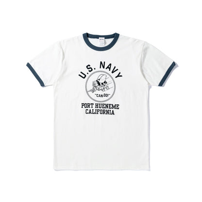 Houston Printed Ringer US Navy Tee