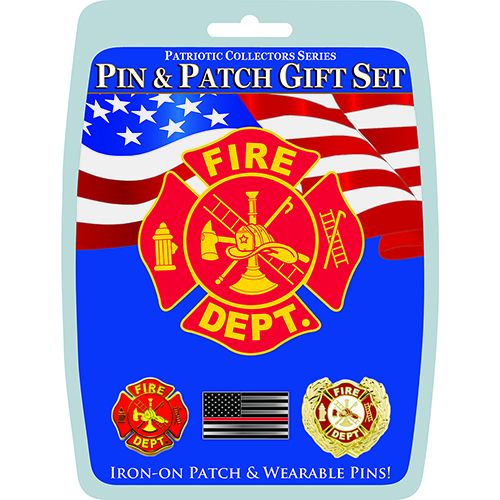 US Fire Department Pin & Patch Gift Set