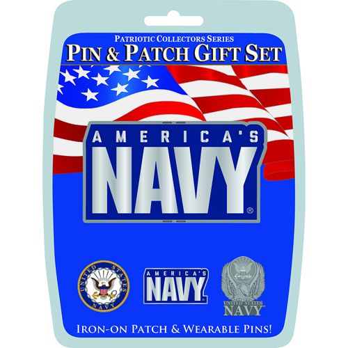US Military Naval Pin & Patch Gift Set