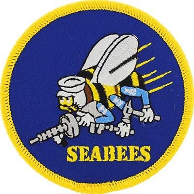 US Military Naval Gold Seabees Patch