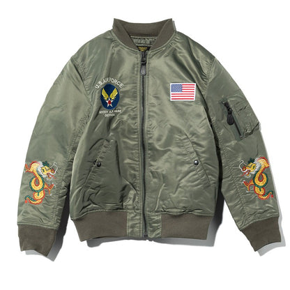 Houston Custom MA-1 USAF Embroidery Jacket Sage (7103488393400)