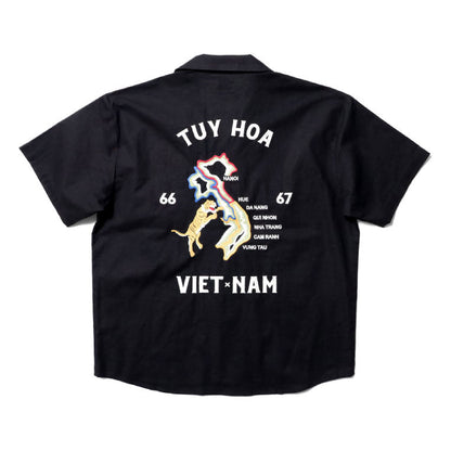 Houston Cotton Linen Embroidery Army Shirt