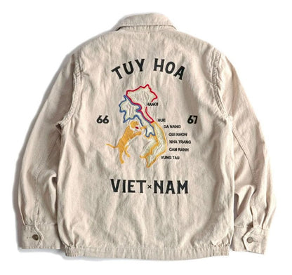 Houston Cotton Linen Vietnam Map Jacket