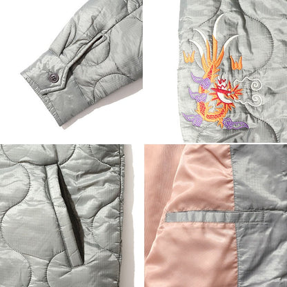 Houston Nylon Vietnam Skull Quilted Jacket