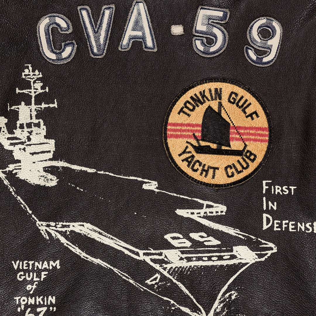Cockpit USA USS Forrestal Vietnam G-1 Flight Jacket (7103060312248)
