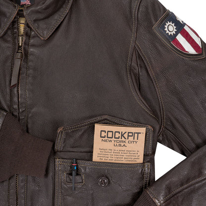 Pre-Order: Cockpit USA Black Eagle USN G-1 Leather Jacket (7103060705464)