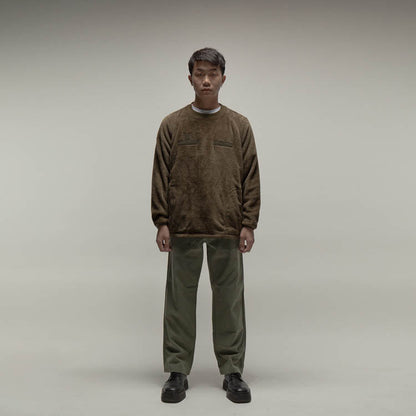Houston Crew Neck Fleece Jacket Olive Drab / L (Large) (7103486853304)