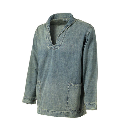 Houston US Style Denim Navy Pullover Shirt